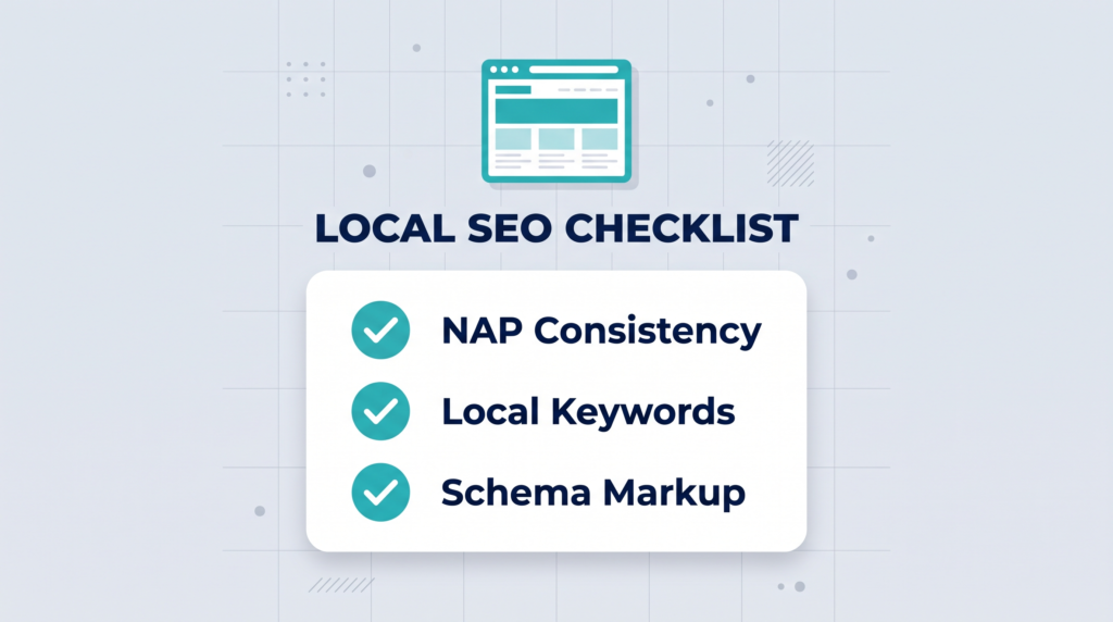 Infographic showing on-page and website signals supporting local pack ranking factors